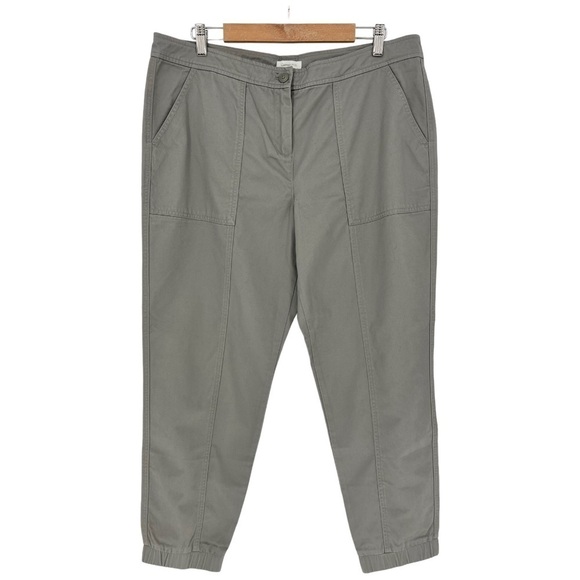 Garnet Hill Tapered Cargo Jogger Pants in Gray Cotton Plus Size 16 NEW - Picture 4 of 12